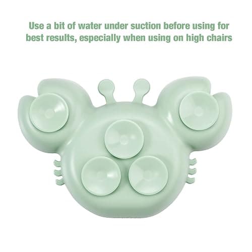 PandaEar 2 Pack Silicone Suction Plates for Toddlers Baby with 4 Spoons Self Feeding, Divided Unbreakable Toddler Plates with Suction, Baby Plates and Utensils Set, Baby Dishes, Green Crab & Pink Bee thumbnail 5