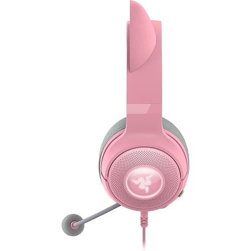 Razer Kraken Kitty V2 USB Wired Headset: Chroma RGB Kitty Ears - Stream Reactive Lighting - HyperClear Cardioid Mic - 40 mm Drivers - 7.1 Surround Sound - Comfortable Ear Cushions - Quartz Pink thumbnail 10