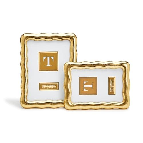 Two's Company Golden Ore Set of 2 Photo Frame in 2 Sizes: 4" X 6" & 5" X 7" thumbnail 2