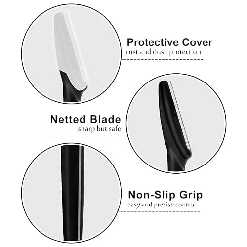 21 Pcs Eyebrow Razors, Face Razors Multipurpose, Exfoliating Dermaplaning Tools, Eyebrow Trimmers Shaver with Safety Cover, Facial Hair Removal for Women Men Body Use (Black) thumbnail 3