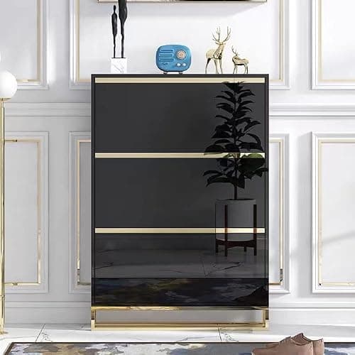 Black Sticky Back Plastic Self Adhesive Wallpaper Glossy Glitter Effect Black Vinyl Wrap 30cmX300cm Peel and Stick DIY Contact Paper Vinyl Film Decor for Walls Doors Kitchen Countertop Cabinet thumbnail 2