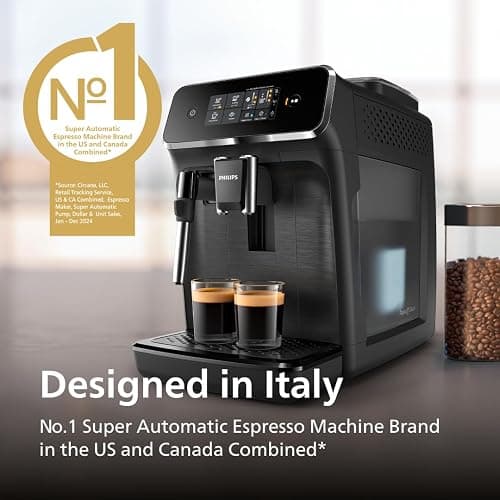 Philips 2200 Series Fully Automatic Espresso Machine, Classic Milk Frother, 2 Coffee Varieties, Intuitive Touch Display, 100% Ceramic Grinder, AquaClean Filter, Aroma Seal, Black (EP2220/14) thumbnail 8