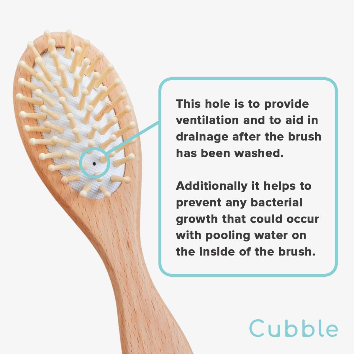 Wooden 100% Natural Goat Hair Brush and Comb Set for Newborns and Toddlers thumbnail 4