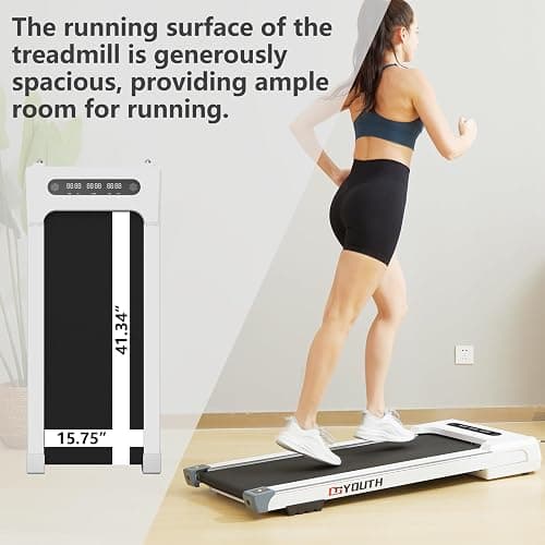 GOYOUTH 2 in 1 Under Desk Electric Treadmill Motorized Exercise Machine with Wireless Speaker, Remote Control and LED Display, Walking Jogging Machine for Home/Office Use thumbnail 3