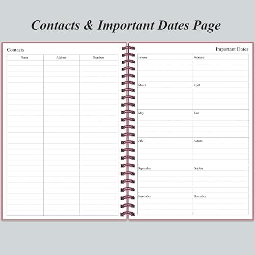 Daily Planner Undated - B5 To Do List Notebook Hourly Schedules, Spiral Appointment Planner for Women and Men, PVC Hardcover, Inner Pocket, Elastic Closure, 7" x 10", Pink thumbnail 3