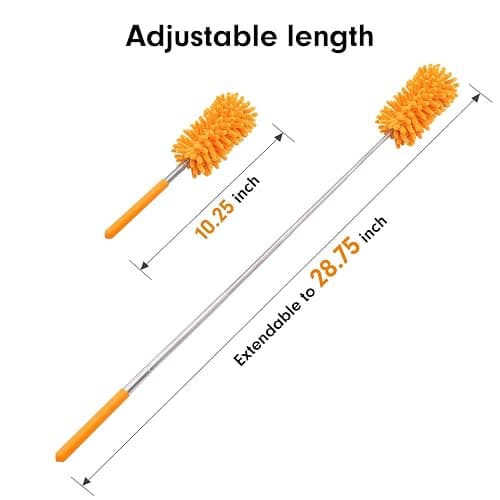 Microfiber Duster for Cleaning, Tukuos Hand Washable Dusters with 2pcs Replaceable Microfiber Head, Extendable Pole, Detachable Cleaning Supplies for Office, Car, Window, Furniture, Ceiling Fan thumbnail 5