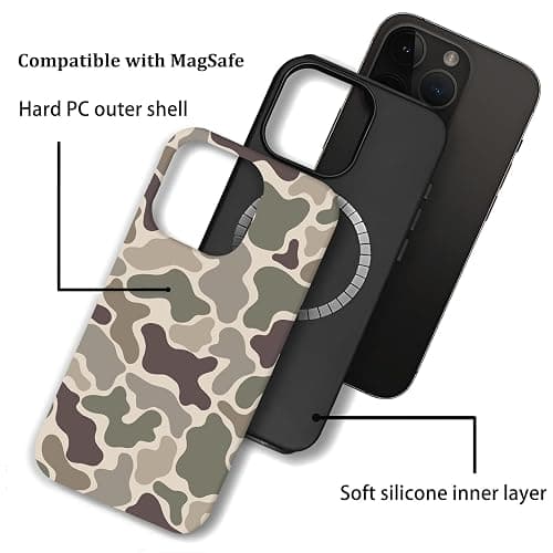 YASYGOSHOO Camo Phone Case Compatible with MagSafe,Hybrid 2-Layer Protective Magnetic Camo Case for iPhone 15 Plus thumbnail 2