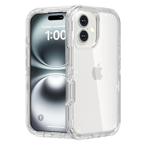 Follaroma for iPhone 16 Plus Case, Heavy Duty Shockproof Protection Phone Cases, Anti-Drop, Dual Layer Transparent Protective Cover Compatible with iPhone 16 Plus, 6.7 inch,Crystal Clear - Image 1