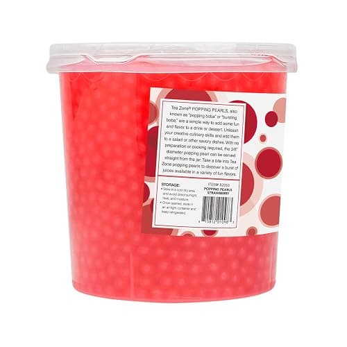 Tea Zone [7 Pounds] Strawberry Popping Pearls for Boba Tea Beverages, Sweets, Ice Cream Topping | B2053 thumbnail 8