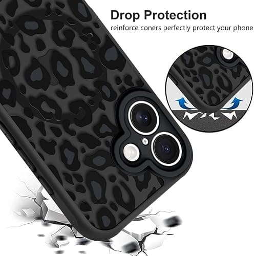 KANGHAR Case for iPhone 16 Plus Phone Case [Compatible with Magsafe] Leopard Printed Pattern Cute Cheetah Protective Magnetic Case for Girls Women Men 6.7" thumbnail 4