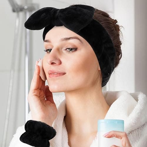 WHAVEL 6PCS Spa Headband and Wristbands Set, Face Wash Headband Wrist Bands for Washing Face Makeup Skincare Hair Band Skin Care Accessories Tools thumbnail 4