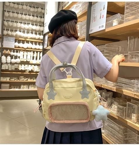SUFUZEGA Japanese Ita Backpack Cute Bags Kawaii Y2K Bags Crossbody Purse Messenger Bags for Women Shoulder Bag Tote (Yellow) thumbnail 2
