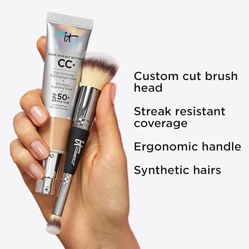 IT Cosmetics Heavenly Luxe Complexion Perfection Foundation Make Up Brush #7, Double-Ended and Multi-Use for Seamless Application thumbnail 2
