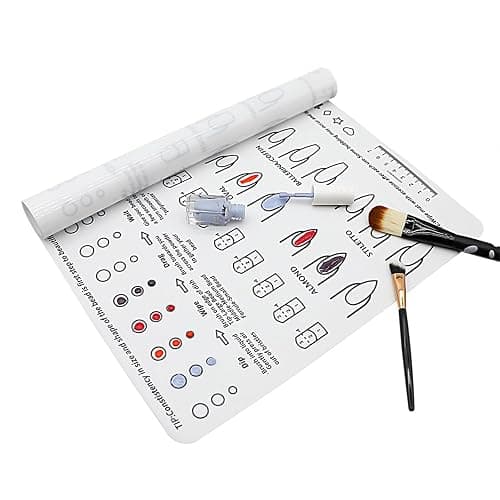 Nail Tech Practice Mat, Acrylic Nail Art Training Silicone Mat, Foldable Washable Nail Desk Mat for Practice Nails, Nail Salon Accessories & Nail Art Practice Sheet thumbnail 5