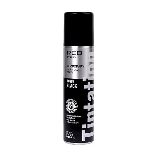 Red by Kiss Tintation Temporary Hair Color Spray, Instant Gray Root Touch Up Coverage, Water-Resistant & Smudge-Proof, Easy Wash Out, Barber & Hairline Touch-Up, Quick-Dry (Black, 2.82 oz) - Image 1