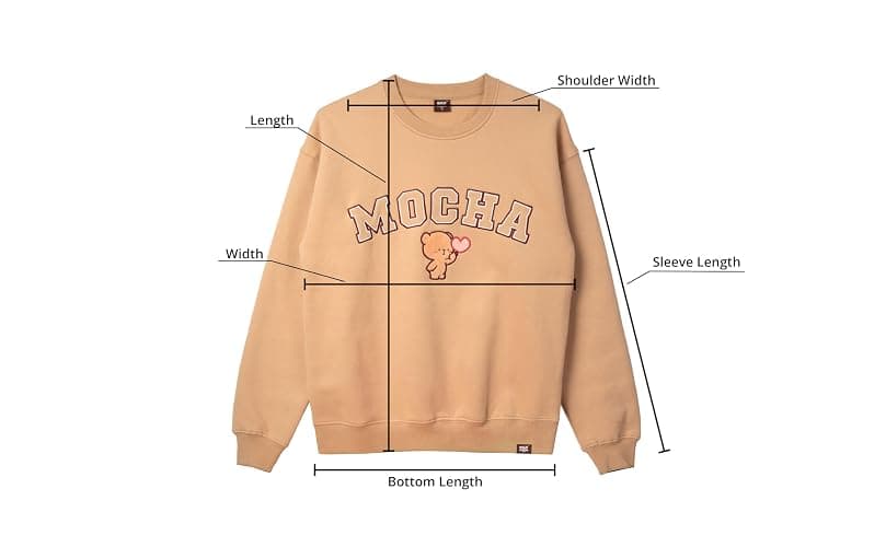 Milkmochabear Official Milk and Mocha Oversized Varsity Crewneck Casual Unisex Sweatshirt Soft Embroidered Men Women thumbnail 3