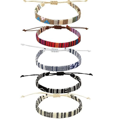 Surfer Beach Bracelet Set Men and Women, Bracelets For Men, Handmade Boho Bracelets Jewelry Wrap Bracelets Adjustable, Men'S And Women'S Anklet, Woven Bracelets - Image 1
