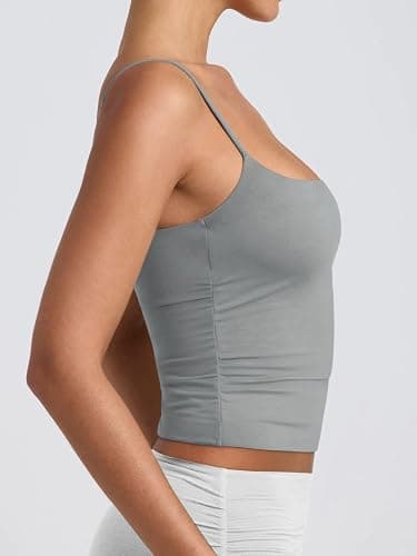 PINKMSTYLE Women's Basic Double Lined Scoop Neck Tank Tops Adjustable Cami Tank Summer Sleeveless Tops thumbnail 5