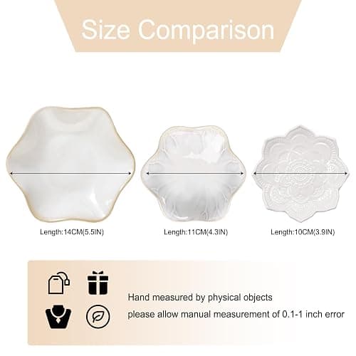 Binoster Keramik Schmuckschale,zimmer deko aesthetic room decor,Schlüsselablage,kleiner Ringhalter,Schmuckteller,Schmucktablett,Auffangschale,dekoration aesthetic,Nachttisch-Dekoration (BigWhite) thumbnail 8