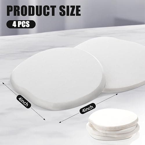 Diatomaceous Earth Coasters Set of 4，Cool Absorbent Quick-Dry Drink Coasters for Desks, Cute Modern Stone Design with Stylish White Aesthetic (4, White) thumbnail 3