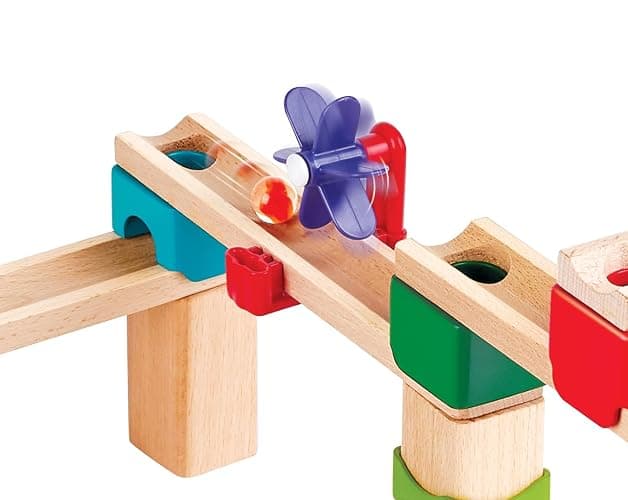 Hape Marble Run Race Track | Wooden DIY Marble Run Set with Dominoes, STEAM Educational Learning Toy, 81 Pieces, for Kids 3 Years+ thumbnail 5