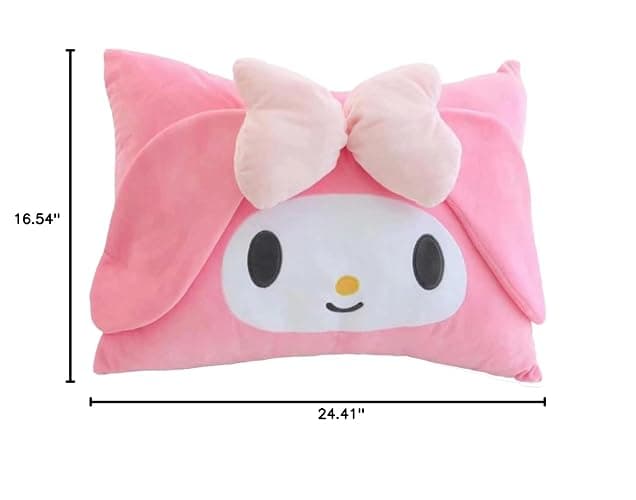 Kawaii Pillowcase,Cotton Pillowcases,Cute Pillow,Pink Bow Pillow Girl Plush Pillow Slips,for Dormitory Decorative Bedroom Livingroom thumbnail 3