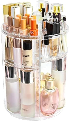 YIEZI 360 Rotating Acrylic Makeup Organizer, Multi-function Adjustable Detachable Display Case, Storage Cosmetic, Skincare, Perfume, Best Organization in Dresser, Bedroom, Bathroom, Kitchen (Clear) thumbnail 8