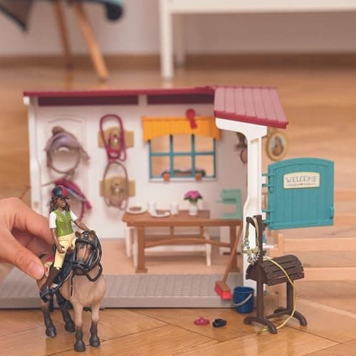 Schleich Horse Club - 85 PC Tack Room Stable Extension Toy Playset with Rider Sarah Action Figure, Horse Figurine and Accessories for Girls and Boys - Interactive, Realistic Kids Toys Ages 5+ | 42591 thumbnail 2