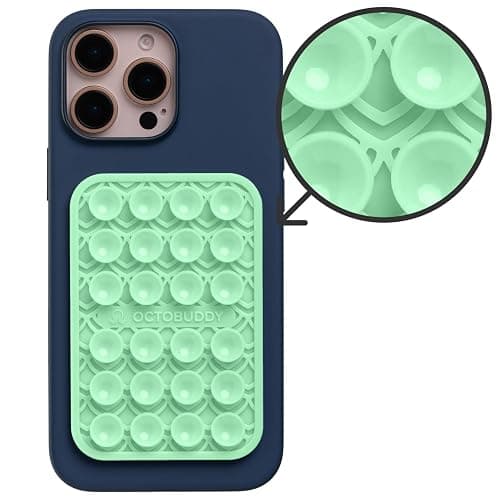 OCTOBUDDY Textures Mermaid Dragon - Silicone Suction Phone Case Adhesive Mount - Hands-Free Grip with 24 Suction Cups for Videos & Selfies - 2.6" x 3.9",Green Ash thumbnail 8