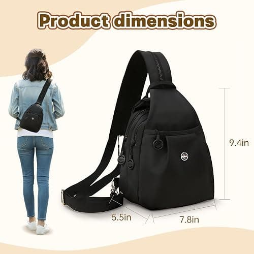 YUVFUDUOV Waterproof 2-Way Mini Commuter Bag, Multi-Compartment Oxford Small Backpack, For Women, Collegeman, Commuter, Travel with Anti-Theft,Three in One Multifunctional Convertible Design(Black) thumbnail 4
