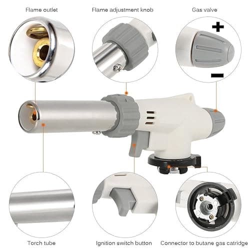 FunOwlet Butane Torch, Reverse Use Culinary Kitchen Blow Lighter with Adjustable Flame, Butane Fuel Not Included, Ideal for Chef Cooking, Creme, Brulee, BBQ, Baking, Jewelry thumbnail 5