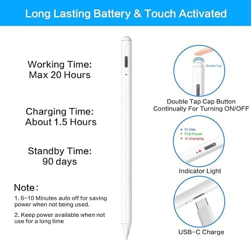 Stylus Pen for Apple iPad Pencil - iPad Pen A16 10th 9th 8th 7th 6th Gen for Apple Pencil 2nd Generation Compatible 2018-2025 iPad Pro M4 11-12.9 Inch iPad Air M2 M3 5th 4th 3rd Mini A17 6th 5th thumbnail 6