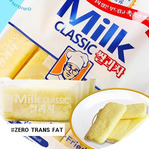 Milk Korean Rice Snack – 24 Pack Kid-Friendly School Snack, Rice, Non-Fried, Zero Trans Fat, Individually Wrapped, 240g (8.47oz) 밀크 쌀과자 thumbnail 5