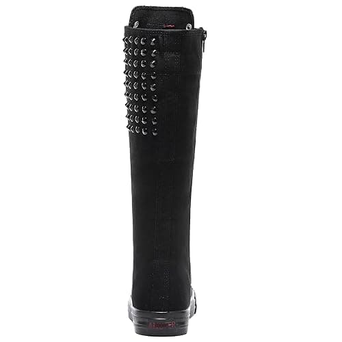 Momuk Long Rivet Knee High Canvas Boots Punk Style for Women & Girls thumbnail 4