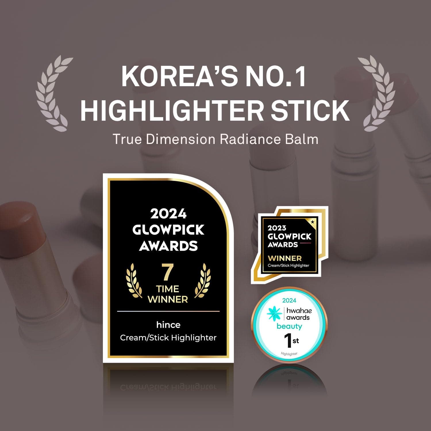 HINCE True Dimension Radiance Balm 10G - Natural Shimmer Glow Resaltador Facial Stick Glow Balm Coreano Rubor Transparente Color Tono de Piel Slim Fitting Textura, Multi Maquillaje Stick(1, Transparen thumbnail 3