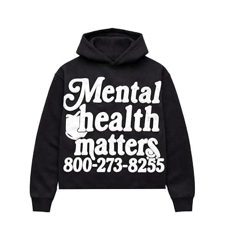 Sopula Studio Graphic Hoodies, Y2K Oversized Hoodie Mental Health Matters Men Cropped Sweatshirt Unisex thumbnail 6