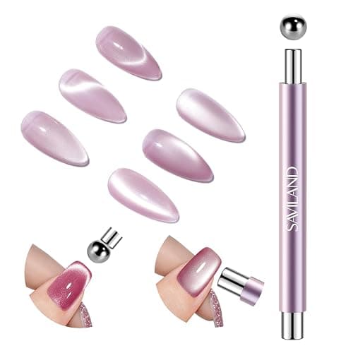 SAVILAND Ultrastarker Magnetischer Cat Eye Magnet: Doppelseitig Robuster Cat Eye Magnetstift für Nagel mit Runder Magnetperle Multifunktionaler Magnet für Cateye Gel Nagellack Salon Nageldesign Tools - Image 1