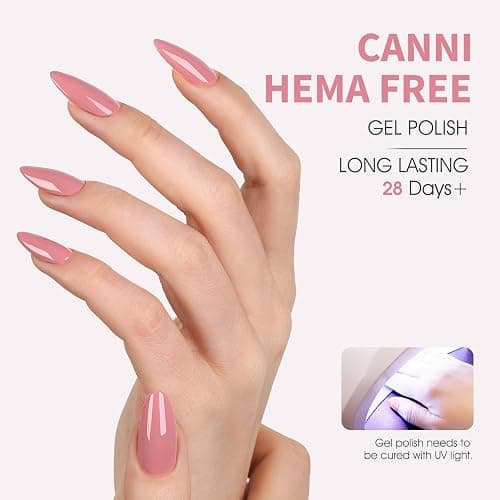CANNI Baby Pink Gel Nail Polish, 1Pcs Light Pink Nude Gel Polish Soft Color High Gloss Soak Off U V Nail Manicure Salon DIY thumbnail 3