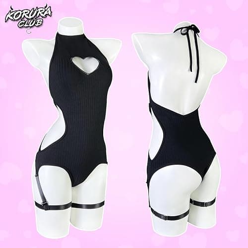 KORURACLUB women's black lingerie backless bodysuit corset top sexy bodysuit thumbnail 2