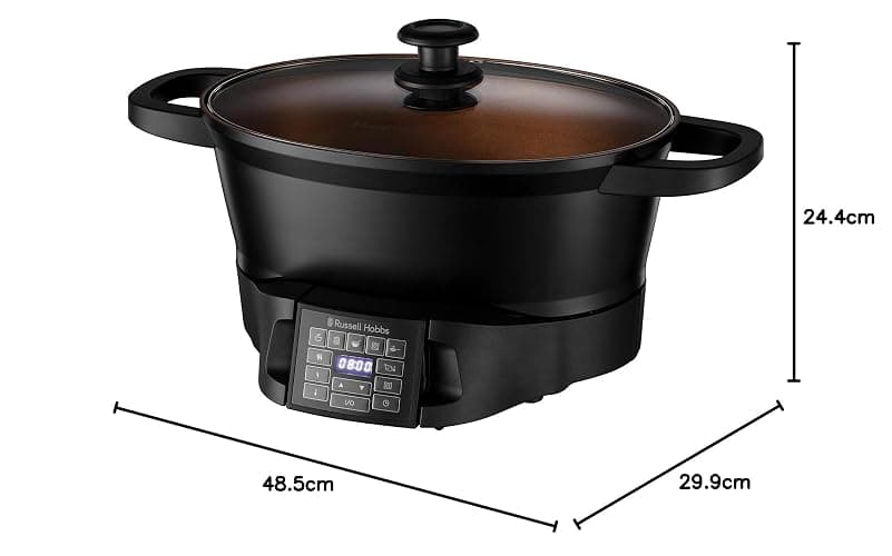 Russell Hobbs Good-to-Go 6.5L Electric Multicooker, 8 Functions, 750W | 8 Digital Cooking Functions Including Sear, Slow Cook, Steam, Boil, Keep Warm, Roast, Dishwasher Safe Parts thumbnail 3