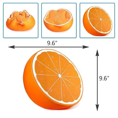 Anboor 10 Inches Squishies Orange Jumbo Kawaii Soft Slow Rising Scented Big Fruit Squishies Stress Relief Kid Toys Decoration Props thumbnail 2