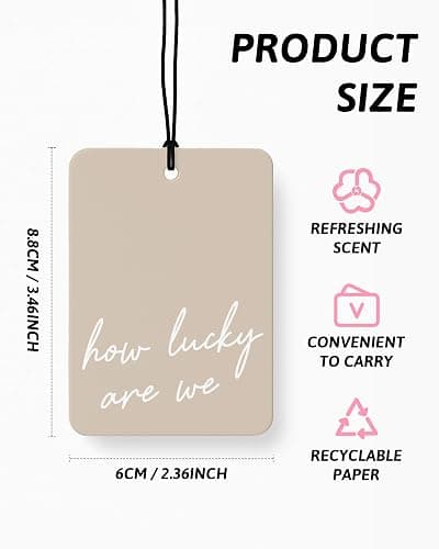 FISWAFY Boho Beige Western Car Air Freshener 4 Pcs, Preppy Cowgirl Cow Skull Cactus Ace Card Hanging Air Freshener for Cars Closet Drawer Books, Cute Western Car Accessories Mirror Decor for Women thumbnail 2