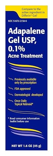 TARO Adapalene 0.1% USP Gel, Paraben Free, Retinoid Acne-Prone Facial Treatment for Sensitive Skin, Prescription Strenght (1.6) - Image 1