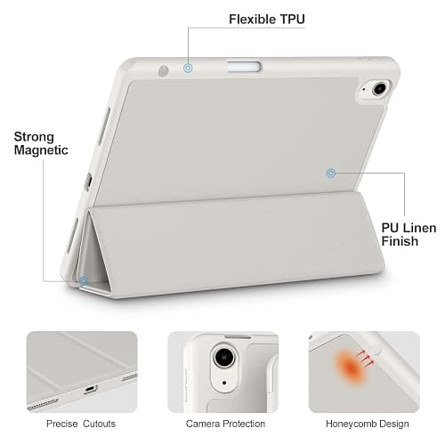 Akkerds Compatible with iPad Air 11 Inch Case 7th/6th Generation (M3/M2) 2025/2024, for iPad Air 5th/4th Generation Case 10.9 Inch 2022/2020 with Pencil Holder[Auto Sleep/Wake], Gray thumbnail 3
