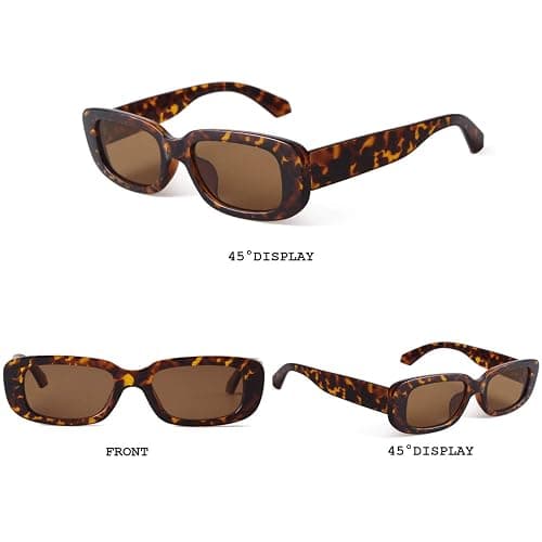 BUTABY Rectangle Sunglasses for Women Retro Driving Glasses 90’s Vintage Fashion Narrow Square Frame UV400 Protection thumbnail 3