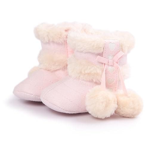 ESTAMICO Baby Girl Plush Winter Snow Bowknot Boots thumbnail 4