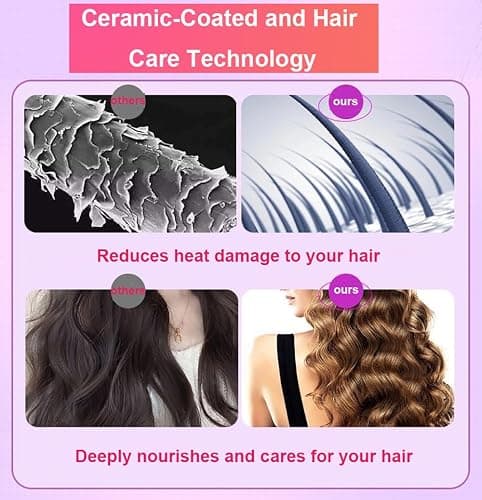 Automatic Curler, Professional Auto-Rotating Curling Iron with LCD Screen 28mm for Barrel Rotating Curling Wand 4 Temps & 15s Timer, Fast Heating Hair Styling Tool(Updated Version Pink) thumbnail 4