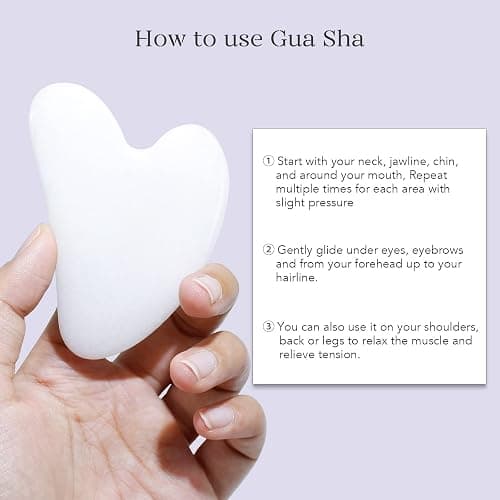 BAIMEI IcyMe Jade Roller & Gua Sha Set Face Roller and Gua Sha Facial Tools for Skin Care Routine and Puffiness, Self Care Gift for Men Women - White thumbnail 9