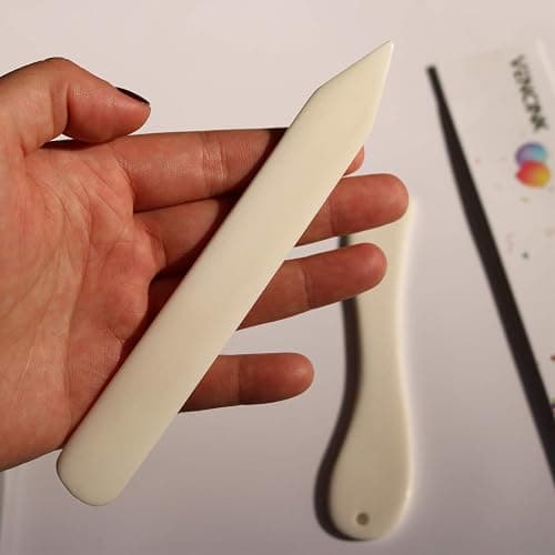 VENCINK Genuine Bone Folder Scoring Folding Creasing Origami Paper Creaser Crafting Tool for DIY Handmade Leather Burnishing, Bookbinding, Scrapbooking, Paper Cards Crafts (100% Cattle Bone) thumbnail 2