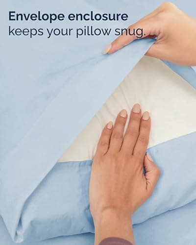 Twin XL 4 Piece Sheet Set - Comfy Breathable & Cooling - Hotel Luxury Bedding for Women, Men, Kids, Teens & Children - 1 Flat & 1 Fitted Sheet & 2 Pillowcases w/ Deep Pockets - Wrinkle Free - Sky Blue thumbnail 7